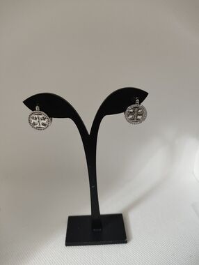 Silver Logo Earrings